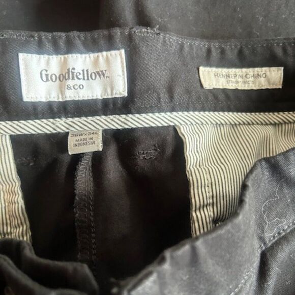 Goodfellow & Co. Black Hennepin Chino Straight leg pants, size 36/34 - Picture 3 of 3